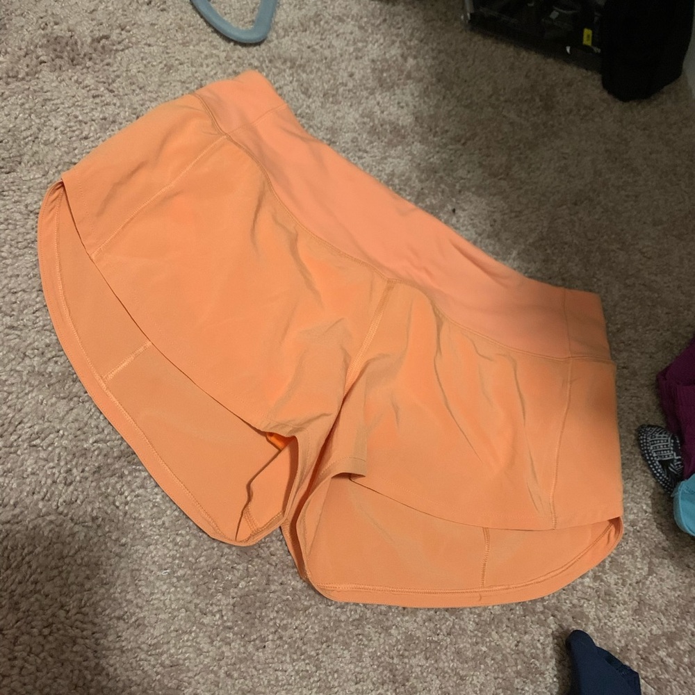 Bright orange lululemon shorts brand new